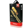 Remax RC-C103 3in1 3.4A automobilinis 12V/24V įkroviklis su Lightning / Micro USB silikoniniu laidu / USB kištuku Golden Golden