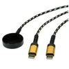 Įkroviklis Roline Kabelis ładujący USB typu split, do 60 W + podkładka ładująca (do 15 W), įrenginiams Apple, typ C – C, juoda / auksinė, 1,2 (11.02.8342)