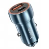 Automobilinis įkroviklis Hoco USB A + USB C PD QC3.0 3A 20W Z46A sapphire mėlynas