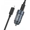 Automobilinis įkroviklis Hoco USB C QC3.0 PD 30W + laidas USB C - Lightning Z57 metalinis pilkas