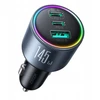 Joyroom Automobilinis įkroviklis Mini, C+C+U, 145W su C tipo į C tipo laidu, 100W, Juodas (JR-CCN07)