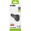 SBS TECRPD25W automobilinis įkroviklis 25W USB-A USB-C su Power Delivery – juodos spalvos