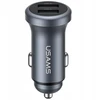 USAMS CC320 Aluminum automobilinis įkroviklis 2.4A 2xUSB-A tarnish