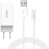 Savio Įkroviklis jungiama į tinklą 65W GaN LA-07 su kablem USB-A-USB typ C 1m, balta