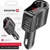 Swissten automobilinis įkroviklis 1x USB-C PD / 2x USB-A / CL / LED