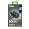 Įkroviklis Step by Step SBS 65W 1c + 1a juoda + kabelis cc 1.5 metra juoda (TETRKITGAN1A1C65WK)