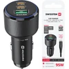 Įkroviklis Swissten PD 2x USB-C / USB Car Charger 95W with USB-C - USB-C Cable 1m