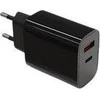 TB Įkroviklis jungiama į tinklą 2x3A USB C + USB A Power Delivery juoda