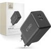 Tech-Protect NC45W-GAN 2-PORT PD45W sieninis įkroviklis - juodas