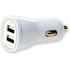 TECHLY 305281 Techly Automobilinis USB pakrovėjas 5V 1A/2.1A, 12/24V, du USB jungtys, baltas