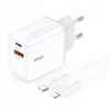 Telforceone BWOO sieninis įkroviklis CDA182 QC 38W 1x USB-A + 1x USB-C su USB-C C-Lightning laidu 1 m juodas