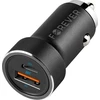 Forever CC-06 PD QC automobilinis įkroviklis 1x USB-C 1x USB 20W juodos spalvos