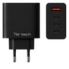 Teltech GaN USB / 3x USB-C 100W QC PD juoda TCH-08