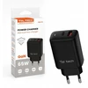 Įkroviklis Teltech Teltech kroviklis jungiama į tinklą GaN USB / Typ-C 65W QC PD juoda TCH-05