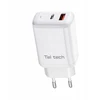 Įkroviklis Teltech Teltech kroviklis jungiama į tinklą GaN USB / Typ-C 65W białyTCH-05