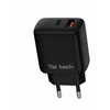 Teltech kroviklis jungiama į tinklą GaN USB / Typ-C 45W juoda TCH-03