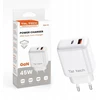 Teltech kroviklis jungiama į tinklą GaN USB+TYP-C 45W PD PPS balta TCH-03