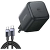 Įkroviklis Ugreen Įkroviklis jungiama į tinklą UGREEN X524, 45W, USB-C GaN (juoda) + kabelis 1m