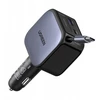 Įkroviklis samochodowa Ugreen EC603, USB-C + USB, 90W, ze zwijanym kablem (pilka)