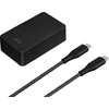 UNIQ laidinis įkroviklis Versa Slim USB-C PD 18W+ kabelis USB-C į USB-C juodos spalvos (LITHOS Collective)
