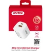 Unitek 1x USB-A 1x USB-C QC 33W balta