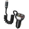 USAMS automobilinis įkroviklis C37 1xUSB+1xUSB-C 60W +USB-C Cable 30W PD+QC Fast Charge juodas CC192CC01