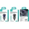 USAMS automobilinis įkroviklis C39 USB+USB-C 60WFast Charge violetinė CC208CC02 (US-CC208)