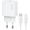 USAMS Ład. siec. 1xUSB-C T65 PD20W PD Greitas įkrovimas US-CC226 + laidas USB-C/Lightning US-SJ712 30W baltos spalvos Yi Series OYXLTZ02