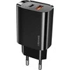USAMS Tinklo įkroviklis 1xUSB-C+1xUSB T35 20W (only head) PD3.0 +QC3.0 Fast Charging juodos spalvos CC121TC02 (US-CC121)