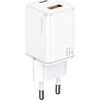 USAMS laidinis įkroviklis 1xUSB-C + 1xUSB T43 33W (only head) PD3.0 + QC3.0 Fast Charging baltos spalvos CC144TC02
