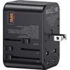 USAMS Adapteris network 1xUSB+2xUSB-C T62 65W4in1 US/AU/EU/UK juodas/juodas CC199TC01 (US-CC199) Univesa