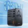 USAMS Adapteris network 1xUSB+2xUSB-C T62 65W4in1 US/AU/EU/UK juodas/juodas CC199TC01 (US-CC199) Univesa