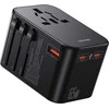 USAMS Adapteris network 1xUSB+2xUSB-C T62 65W4in1 US/AU/EU/UK juodas/juodas CC199TC01 (US-CC199) Univesa