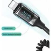 USAMS automobilinis įkroviklis C37 1xUSB+1xUSB-C 60W + kabelis Ligtning 30W PD+QC Fast Charge juodos spalvos CC193CC01 (US-CC193)
