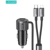 USAMS YT Series CC287 automobilinis įkroviklis 66W 1xUSB-A 1xUSB-C + 2in1 USB-C/Lightning Cable