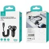 USAMS automobilinis įkroviklis C37 1xUSB+1xUSB-C 60W + kabelis Ligtning 30W PD+QC Fast Charge juodos spalvos CC193CC01 (US-CC193)