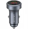 Įkroviklis samochodowa USAMS CC327 Aliuminio 45W USB-A USB-C tarnish