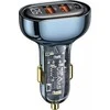 USAMS automobilinis įkroviklis 2xUSB+1xUSB-C 80W Fast Charge mėlynos spalvos CC159CC02 (US-CC159)