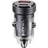 USAMS automobilinis įkroviklis C35 USB+USB-C 45W Fast Charge juodas CC175CC01 (US-CC175)