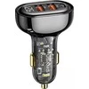USAMS automobilinis įkroviklis 2xUSB+1xUSB-C 80W Fast Charge juodos spalvos CC159CC01 (US-CC159)