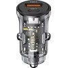 Automobilinis įkroviklis 30W USB + USB-C Fast Charge Usams C32 CC164CC01 (US-CC164) juodos spalvos