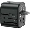 USAMS laidinis įkroviklis 2xUSB T55 12W 4in1 US/AU/EU/UK juodos spalvos CC173TC01 (US-CC173) Univesal Travel Charger