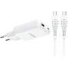 Telefono įkroviklis USB A + C tipo PD 65W + duomenų kabelis C tipo į C tipo 100W VEGER TR122 baltas