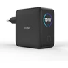 Kelioninis įkroviklis X-ONE ChargeGo GaN su LCD ekranu 100W 2x USB C - juodas