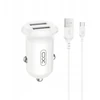 XO CC67 automobilinis įkroviklis 2xUSB 12W + C tipo laidas