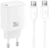 Įkroviklis XO Tinklo PD 20W 1x USB-C baltas + kabelis USB-C - USB-C (CE51)
