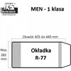 IKS Knygos viršelio taisyklė. R-77 aukštis 282 mm x apimtis 405 mm - 445 mm p25 IKS kaina už 1 vnt.