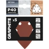 Import Papiery Delta Velcro švitrinis popierius 93 x 93 mm, P40, 5 vnt., su 6 skylėmis