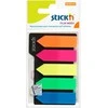 Stick N Find Plastikiniai žymekliai Stick´N 21143, 42x12mm, strėlytės formos, 5 ryškios spalvos po 25vnt.,blisteryje