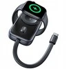 Indukcinis įkroviklis „Apple Watch Usams CD245 2-in-1“ su 1200 mAh išorine baterija + USB-C laidu, titano spalvos